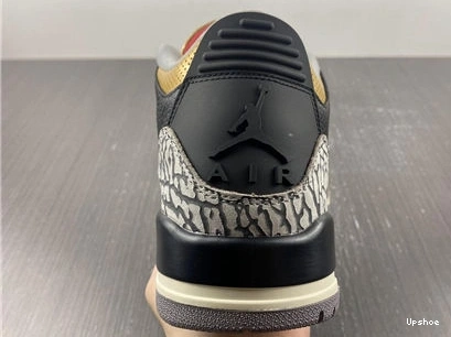 Cement Jordan SoftTouch Retro 3 3832 Black CK9246- Gold 1029